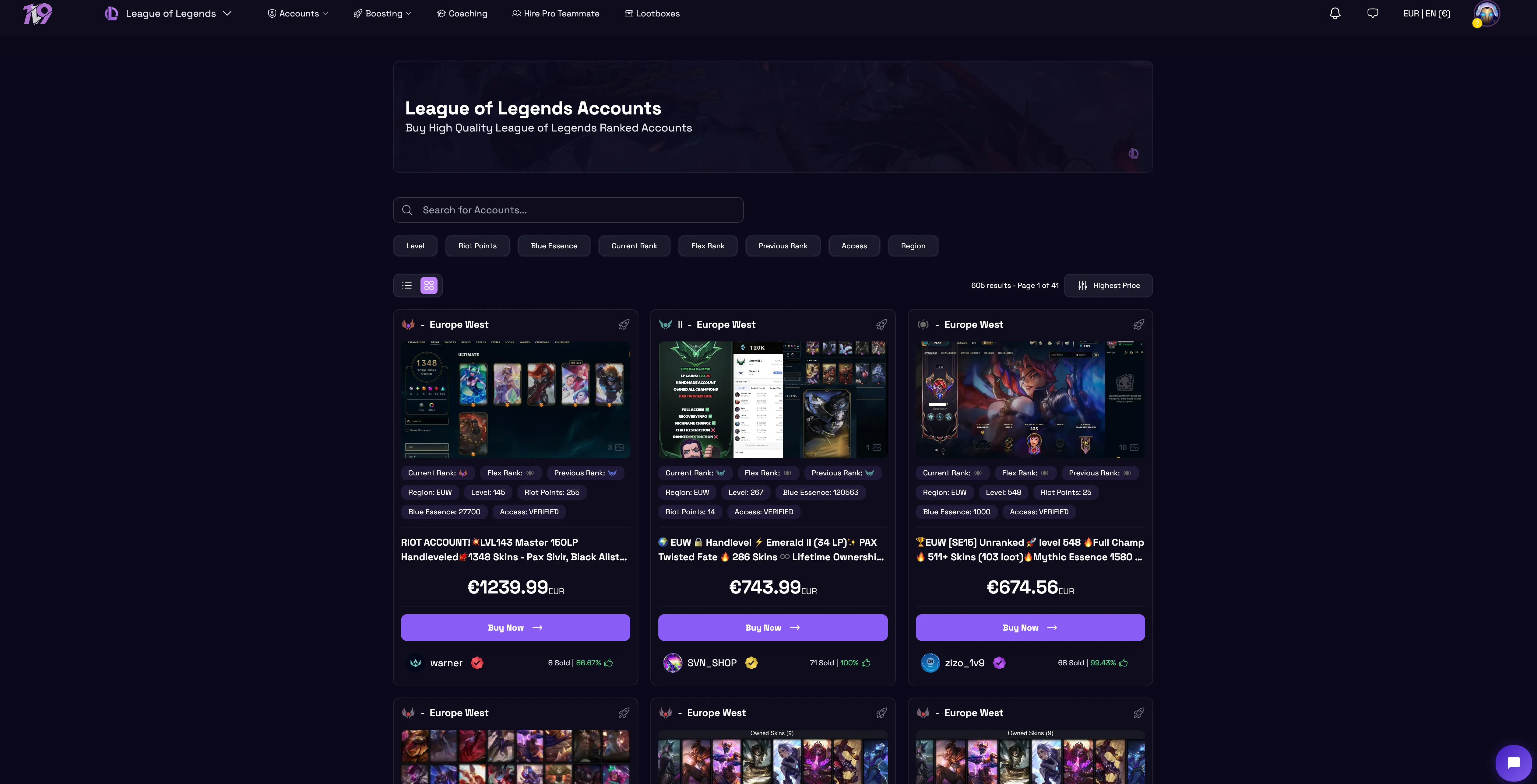best sites to buy lol accounts